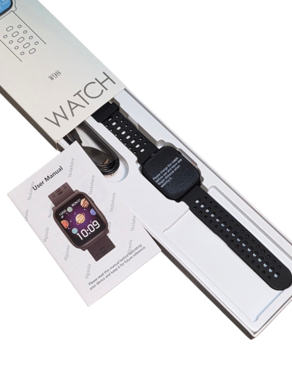 NEW W98 Smart Watch Fitness Tracker Heart Rate Sleep Monitor Black